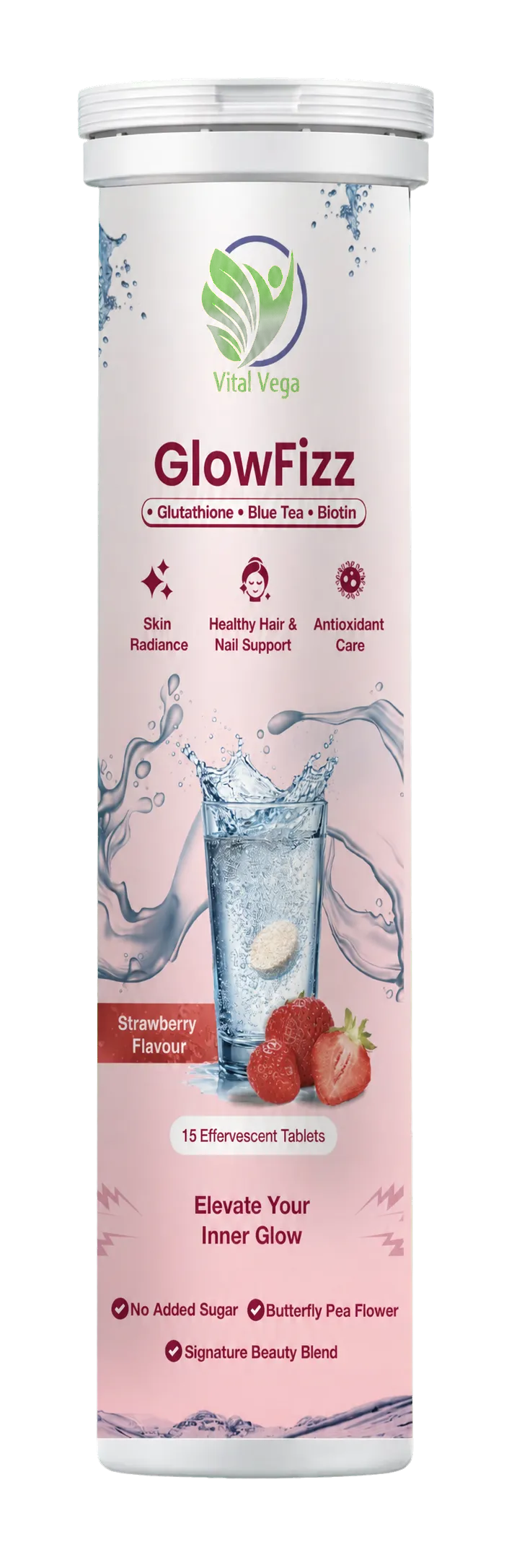 GlowFizz Vital Vega intact effervescent tube
